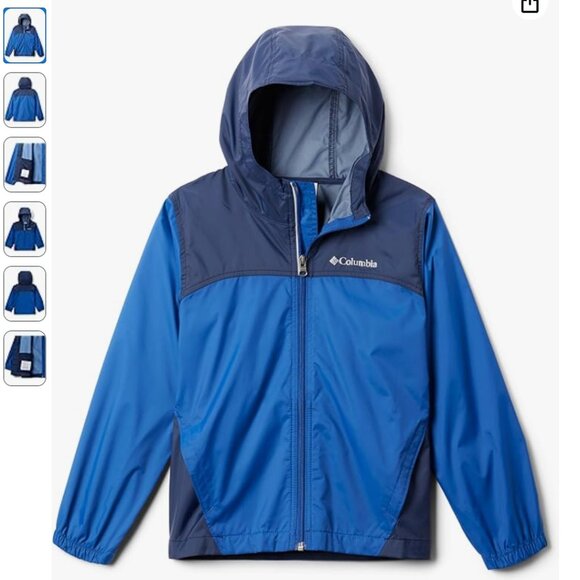 Columbia Blue & Navy Boy's Glennaker Raincoat Jacket Size 4/5 XXS - Picture 1 of 6